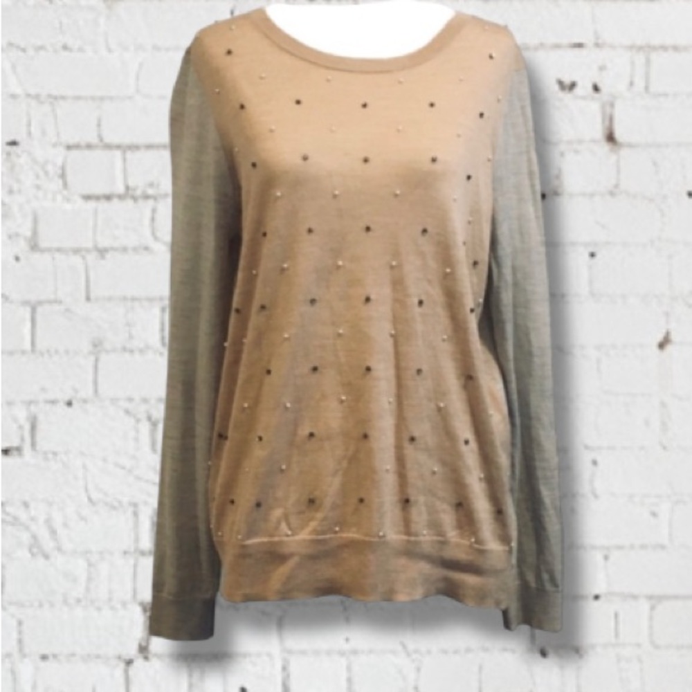 ⭐️Ann Taylor Camel & Tan Long Sleeve Knit Top